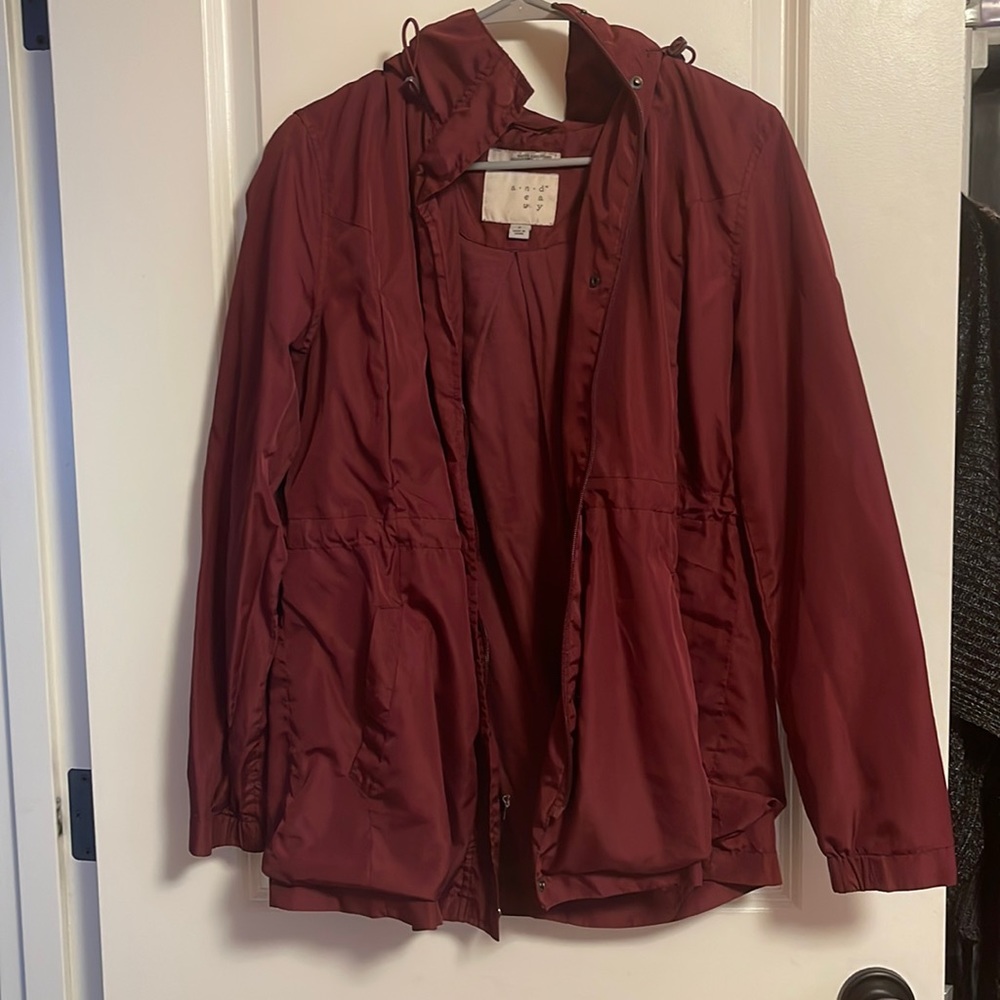maroon windbreaker